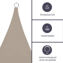 Voile solaire - rectangulaire - 4 x 3 m - couleur : crème