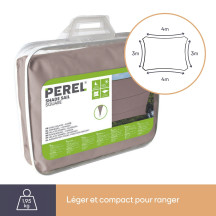 Voile solaire - rectangulaire - 4 x 3 m - couleur: gris taupe