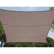 Voile solaire - rectangulaire - 4 x 3 m - couleur: gris taupe