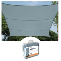 Voile solaire - carré - 5 x 5 m - couleur : gris ardoise clair
