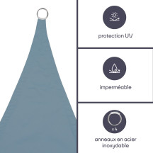 Voile solaire - carré - 5 x 5 m - couleur : gris ardoise clair