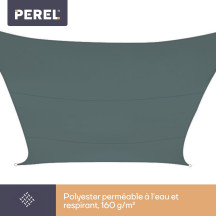 Voile solaire - carré - 5 x 5 m - couleur : gris vert