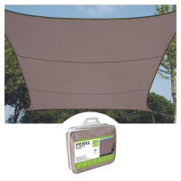 Voile solaire - carré - 5 x 5 m - couleur: gris taupe