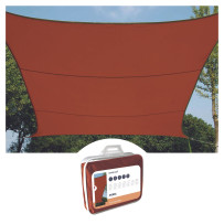 Voile solaire - carré - 5 x 5 m - couleur : terracotta