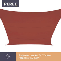 Voile solaire - carré - 5 x 5 m - couleur : terracotta