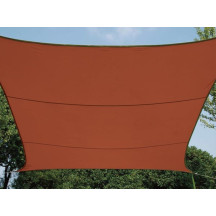 Voile solaire - carré - 5 x 5 m - couleur : terracotta
