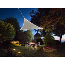 Voile solaire avec contour LED - triangulaire - 3.6 x 3.6 x 3.6 m - taupe