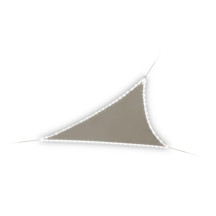 Voile solaire avec contour LED - triangulaire - 3.6 x 3.6 x 3.6 m - taupe
