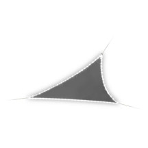 Voile solaire avec contour LED - triangulaire - 3.6 x 3.6 x 3.6 m - anthracite