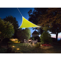 Voile solaire avec contour LED - triangulaire - 3.6 x 3.6 x 3.6 m - citron vert