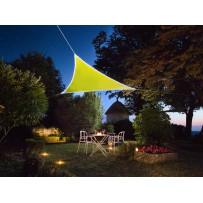 Voile solaire avec contour LED - triangulaire - 3.6 x 3.6 x 3.6 m - citron vert