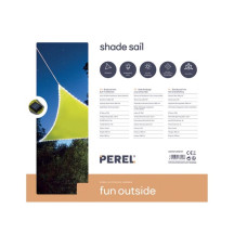 Voile solaire avec contour LED - triangulaire - 3.6 x 3.6 x 3.6 m - citron vert