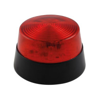 FLASH STROBOSCOPIQUE À LED - ROUGE - 12 VCC - ø 77 mm