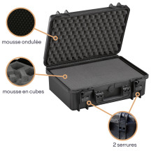 MALLETTE RIGIDE - 464 x 366 x 176 mm - AVEC MOUSSE - 29,8 L