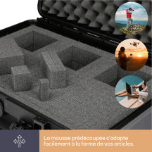 MALLETTE RIGIDE - 555 x 428 x 211 mm - AVEC MOUSSE - 50,1 L