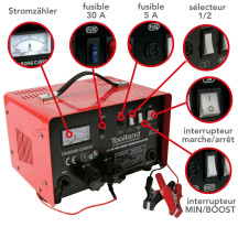 CHARGEUR POUR BATTERIE À ACIDE DE PLOMB - 12/24 V - AVEC FONCTION BOOST - 20A