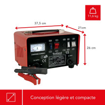 CHARGEUR POUR BATTERIE À ACIDE DE PLOMB - 12/24 V - AVEC FONCTION BOOST - 20A