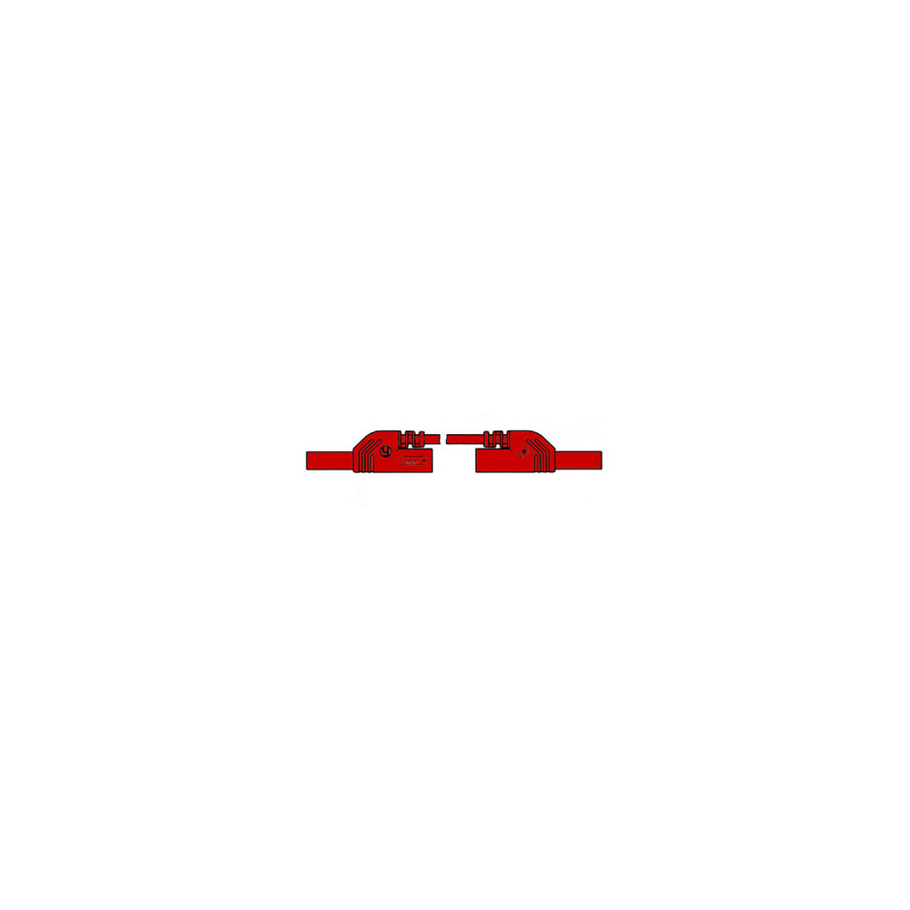 CORDON DE MESURE ISOLE 4mm 50cm AVEC REPRISE - ROUGE (MLB-SH/WS 50/1)