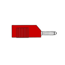 FICHE MULTICONTACTS 4mm A TROU TRANSVERSAL ET REPRISE ARRIERE - ROUGE (BSB 20K)
