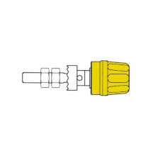 DOUILLE 4mm - LONGUE TIGE - JAUNE (PK 10A)