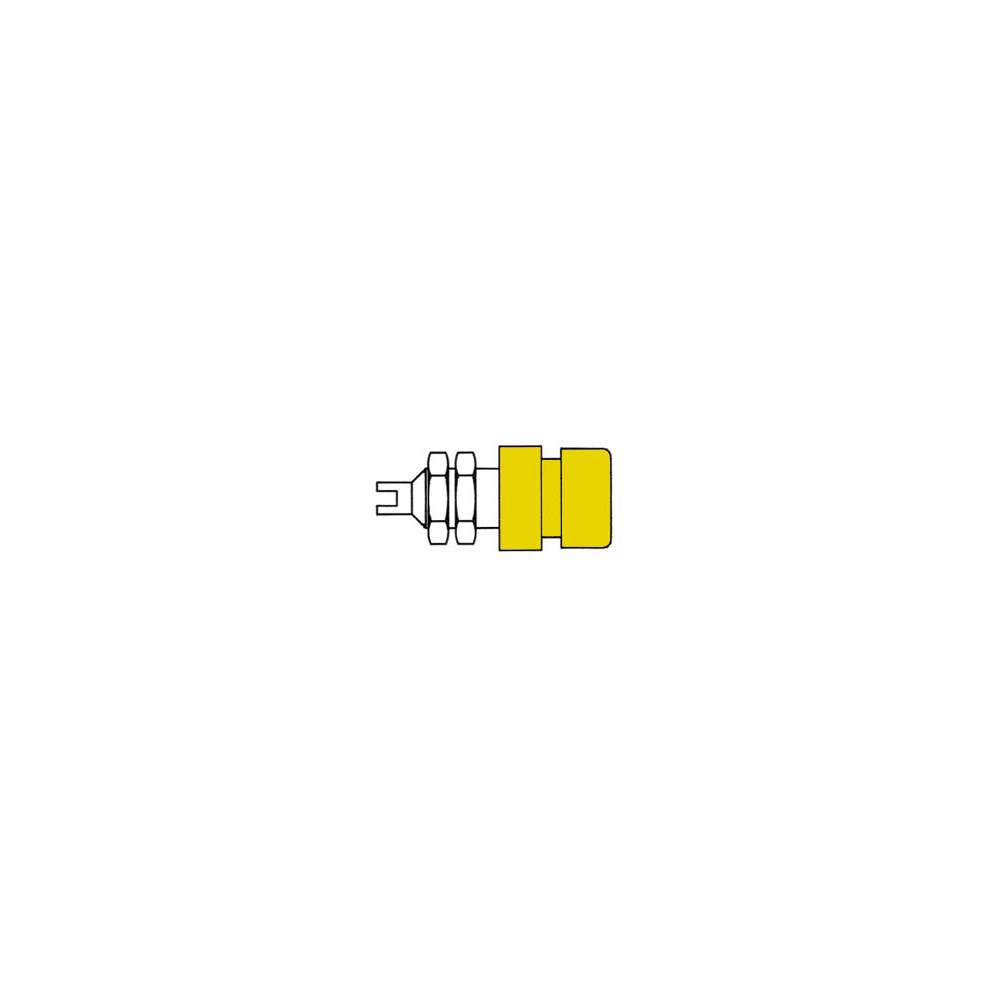 DOUILLE STANDARD 4mm ISOLEE - JAUNE (BIL 20)