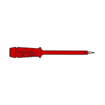 POINTE DE TOUCHE À DOUILLE ISOLANTE FLEXIBLE 4mm EN ACIER INOX - ROUGE (PRÜF 2)