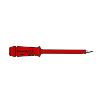 POINTE DE TOUCHE À DOUILLE ISOLANTE FLEXIBLE 4mm EN ACIER INOX - ROUGE (PRÜF 2)