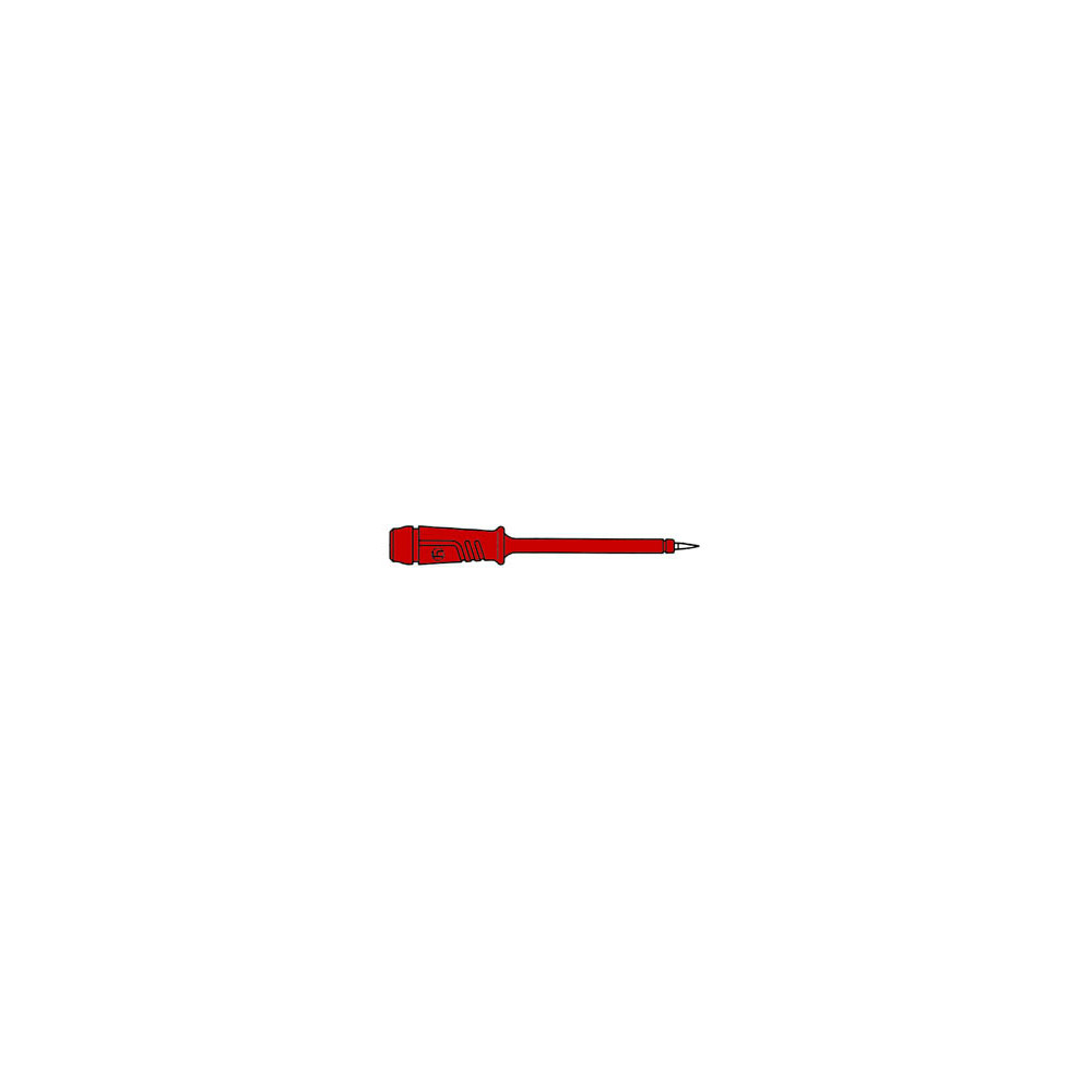 POINTE DE TOUCHE À DOUILLE ISOLANTE FLEXIBLE 4mm EN ACIER INOX - ROUGE (PRÜF 2)