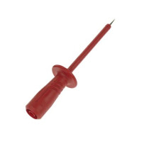 TEST PROBE WITH ELASTIC,SHATTER-PROROOF INSULATED SLEEVE, FEMALE SOCKET 4mm safety (PRUEF2600 RED)