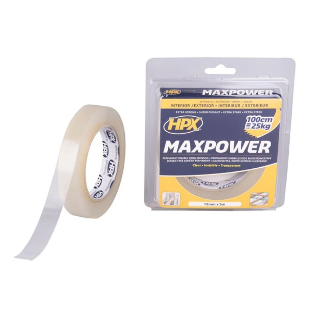 Ruban Max Power Transparent double face - 19mm x 5m