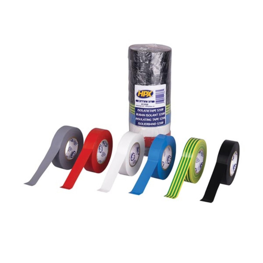 Ruban isolant PVC VDE - assortiment 19mm x 20m - lot de 10