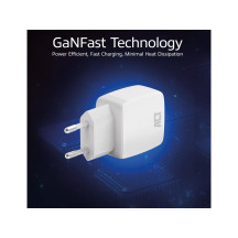 Chargeur USB, 1 x USB-C, 1 x USB-A, fonction Power Delivery, 20W, 1,7A, blanc