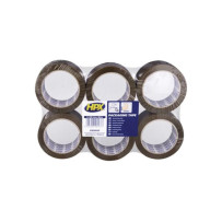 Ruban d'emballage pack de 6 rouleaux - brun 50mm x 66m