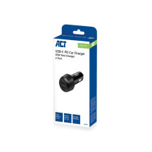 Chargeur de voiture USB, 2 x USB-C, fonction Power Delivery, 45W, 3A, noir