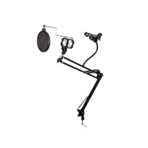 PIED DE TABLE POUR MICROPHONE AVEC SUPPORT POUR SMARTPHONE - RÉGLABLE