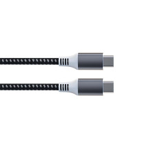 Câble USB - USB 2.0 C à C 60W, 480Mbps, magnétique, nickelé, câble tressé en coton - 1 mètre