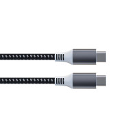 Câble USB - USB 2.0 C à C 60W, 480Mbps, magnétique, nickelé, câble tressé en coton - 1 mètre