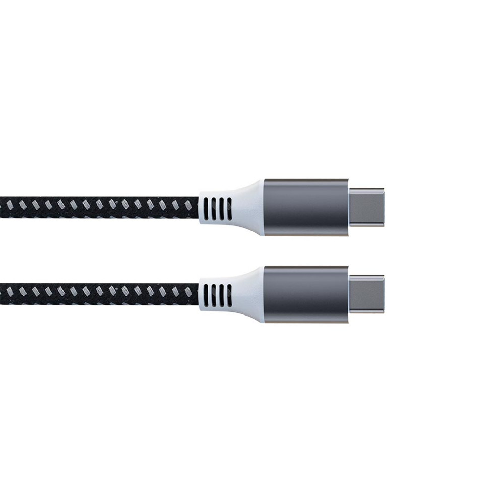 Câble USB - USB 2.0 C à C 60W, 480Mbps, magnétique, nickelé, câble tressé en coton - 1 mètre