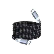 Câble USB - USB 2.0 C à C 60W, 480Mbps, magnétique, nickelé, câble tressé en coton - 1 mètre
