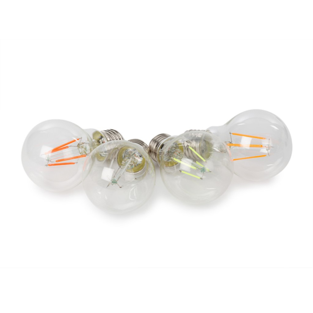 JEU D'AMPOULES À FILAMENT LED - A60 - VERRE CLAIR - 4 pcs - ROUGE - VERT - BLEU - ORANGE