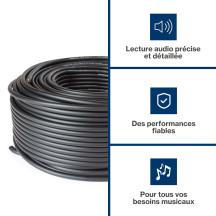 CÂBLE HAUT-PARLEUR - NOIR - 2 x 2.50 mm² - 100 m