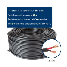 CÂBLE HAUT-PARLEUR - NOIR - 2 x 2.50 mm² - 100 m