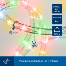 Flexible lumineux à LED - 2 canaux - multicolore + contrôleur (9m)