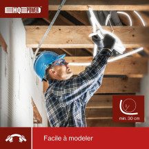 Tambour de corde lumineux LED - 30 m - blanc froid - éclairage de sécurité pour professionnels