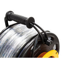 Tambour de corde lumineux LED - 30 m - blanc froid - éclairage de sécurité pour professionnels