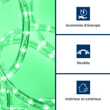 Flexible lumineux à LED - 45 m - vert