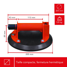 VENTOUSE PROFESSIONNELLE - max. 120 kg