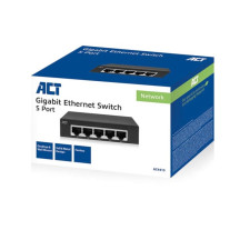Commutateur réseau 10/100/1000 Mbps 5 ports - design métallique