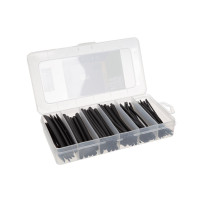 Lot de gaines thermorétractables - noir 10 cm - 170 pcs - dans coffret de rangement
