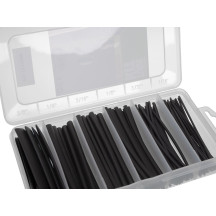 Lot de gaines thermorétractables - noir 10 cm - 170 pcs - dans coffret de rangement